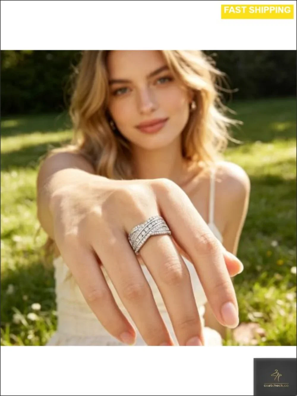 Sterling Silver Moissanite Wedding Band Ring Women Anniversary